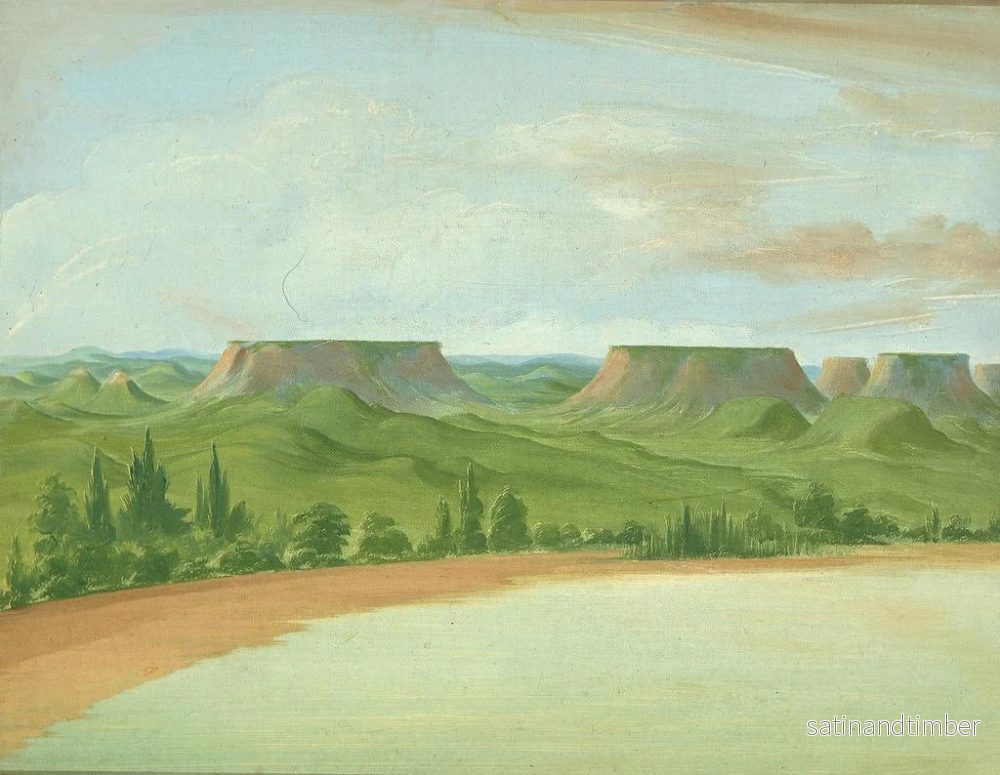 Reproduktion av målningen av kvadratiska kullar 1200 miles ovanför Saint-Louis - George Catlin - Bild 2