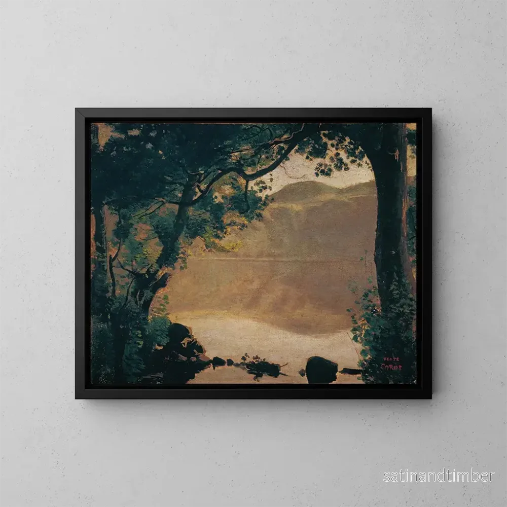 Reproduktion av målningen Le lac de Nemi - Jean-Baptiste-Camille Corot