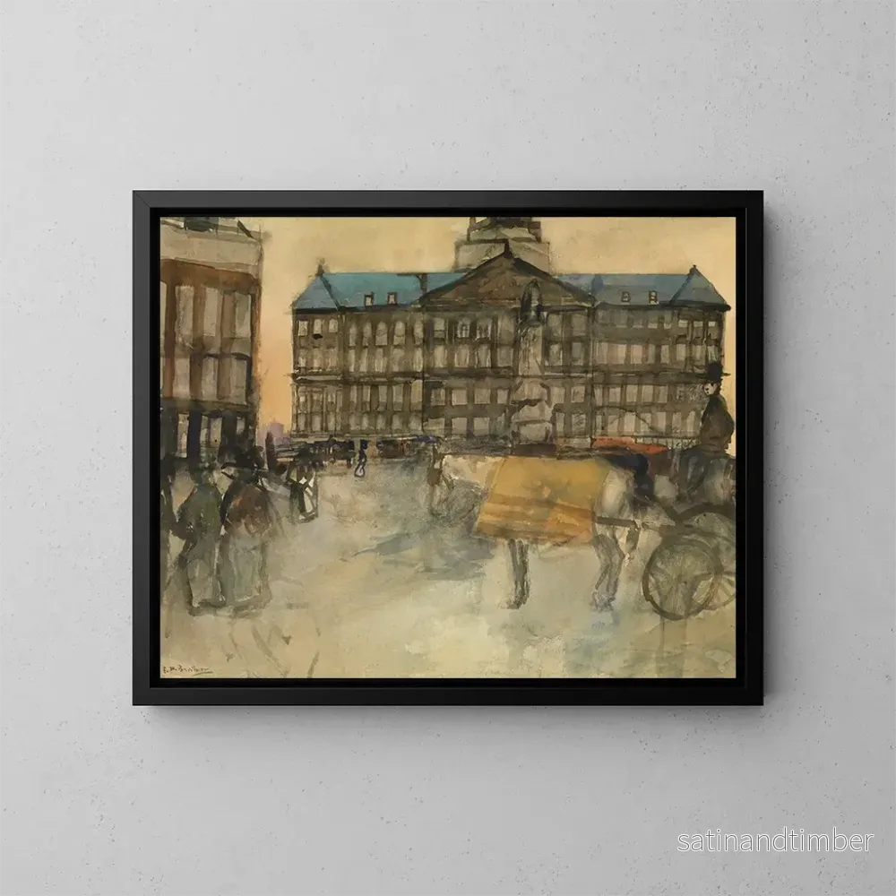 Reproduktion av målningen av Amsterdam stadshus - George Hendrik Breitner