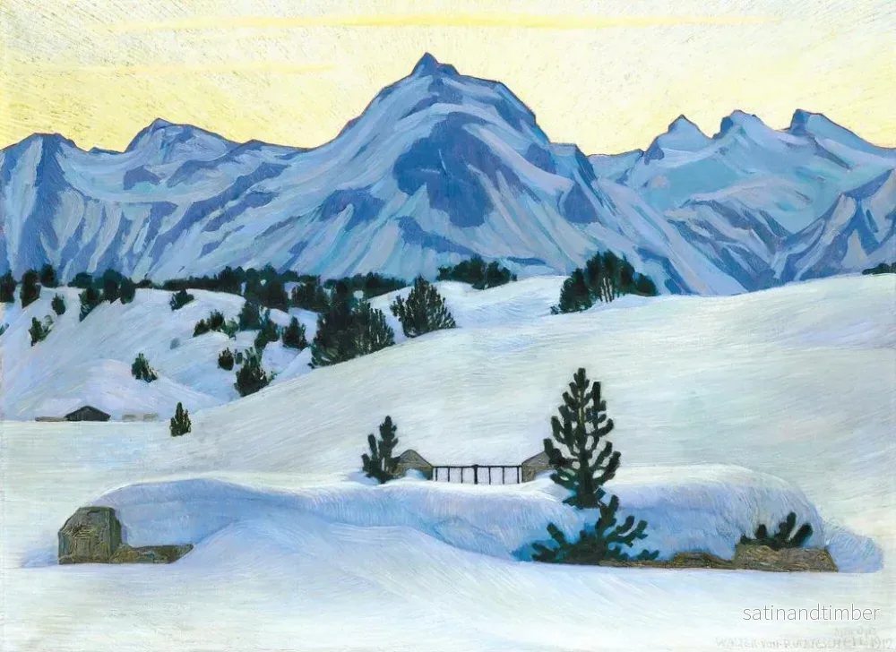 Reproduktion av målningen av vinterlandskap nära Maloja - Walter von Ruckteschell - Bild 2