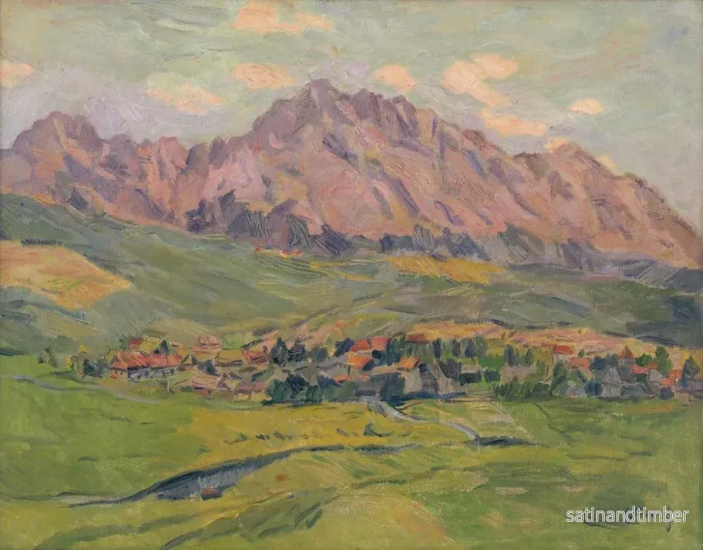 Reproduktion av målningen Le village sub-tatran de Menguovce - Gustav Mahler - Bild 2
