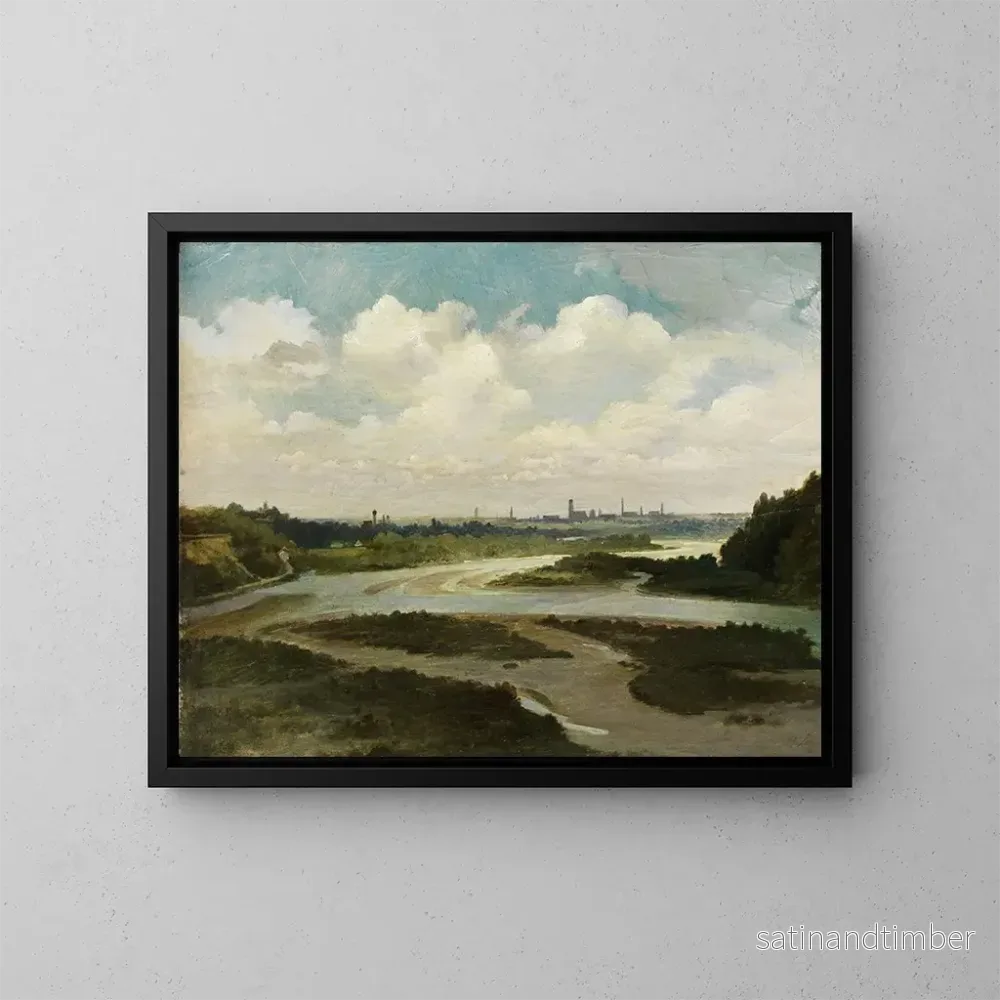 Reproduktion av målningen Vallée de l'Isar med utsikt över München - Wilhelm Lichtenheld
