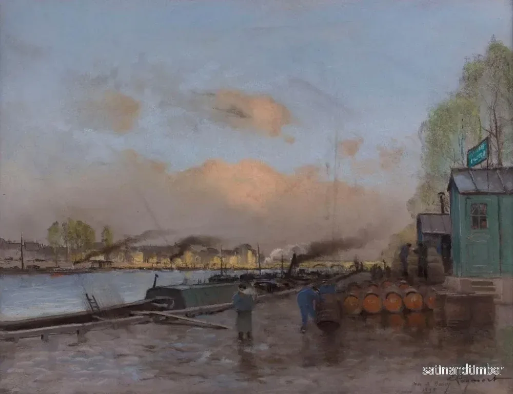 Reproduktion av målningen Le quai de Bercy (Konflikt de cas) - Émile Cagniart - Bild 2