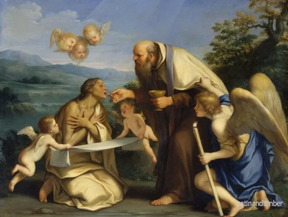 Reproduktion av målningen La Dernière Communion de Sainte Marie de l'Égypte - Marcantonio Franceschini - Bild 2
