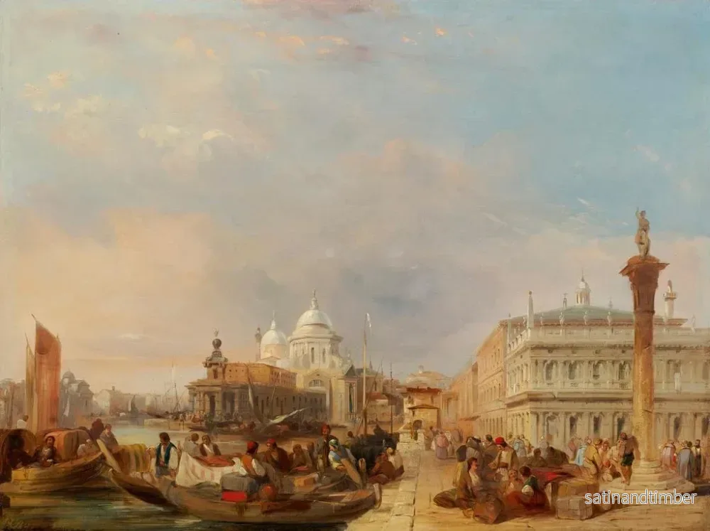 Reproduktion av målningen av utsikten över Santa Maria della Salute från St. Mark's Square - Edward Pritchett - Bild 2