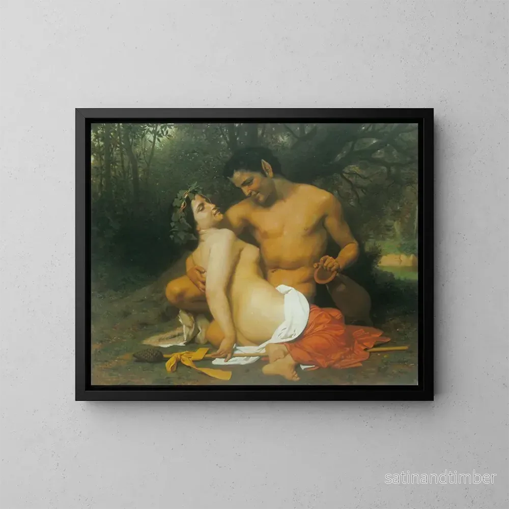 Reproduktion av målningen Faune et Bacchante - William Bouguereau