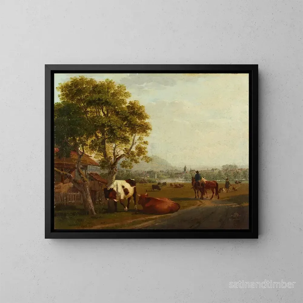 Reproduktion av målningen Landskap nära Zürich - Johann Jakob Biedermann