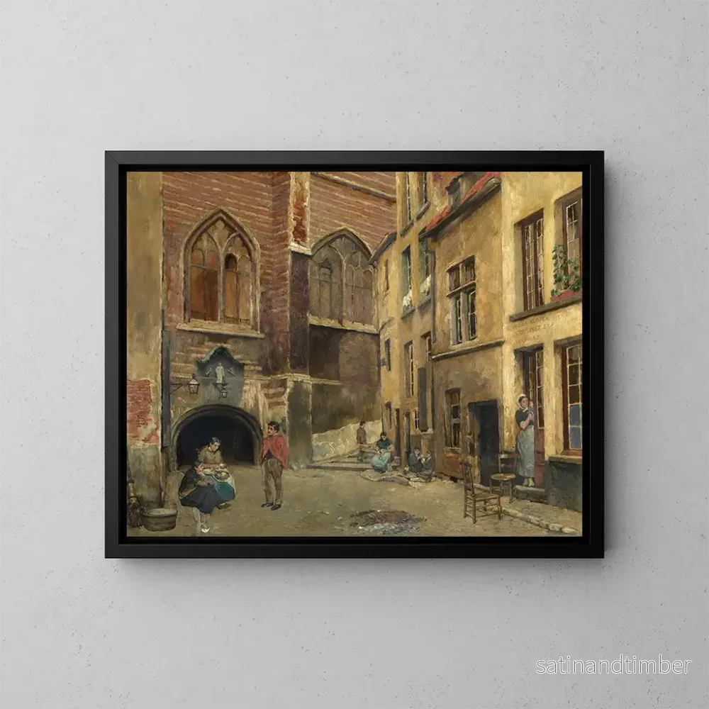 Reproduktion av målningen L’ancienne halle aux bouchers d’Anvers – Piet Verhaert Reproduktion av målningen L’ancienne halle aux bouchers d’Anvers – Piet Verhaert