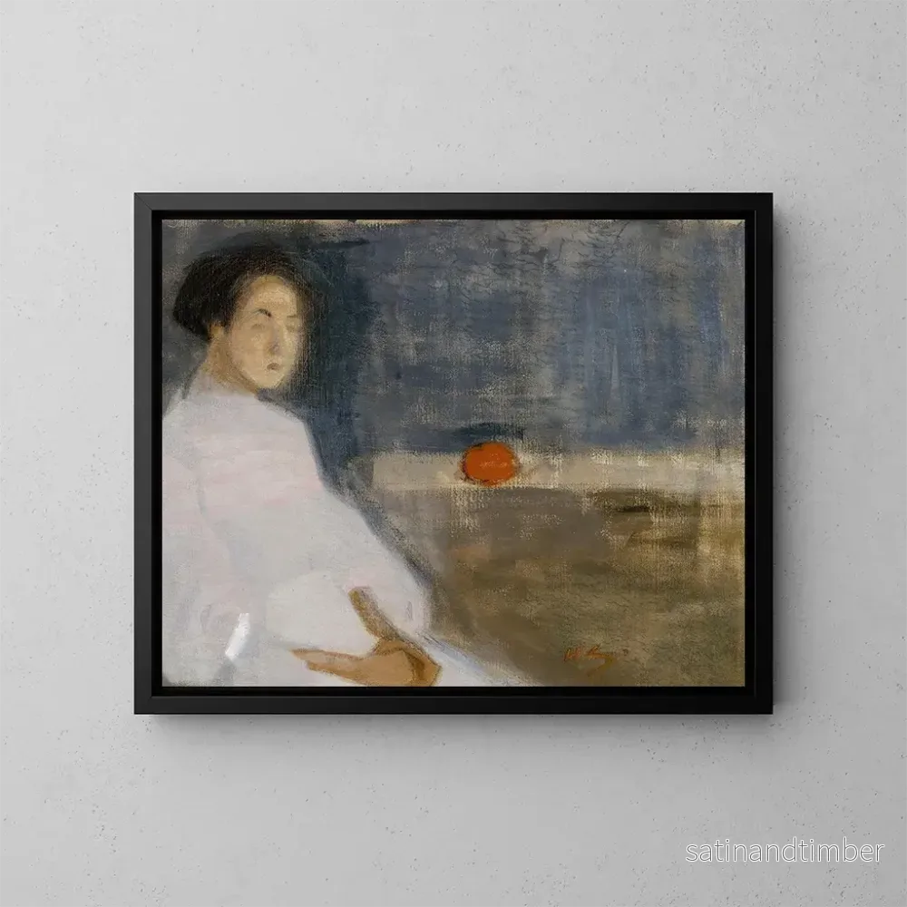 Reproduktion av målningen Flicka med apelsin, bagarens dotter - Helene Schjerfbeck