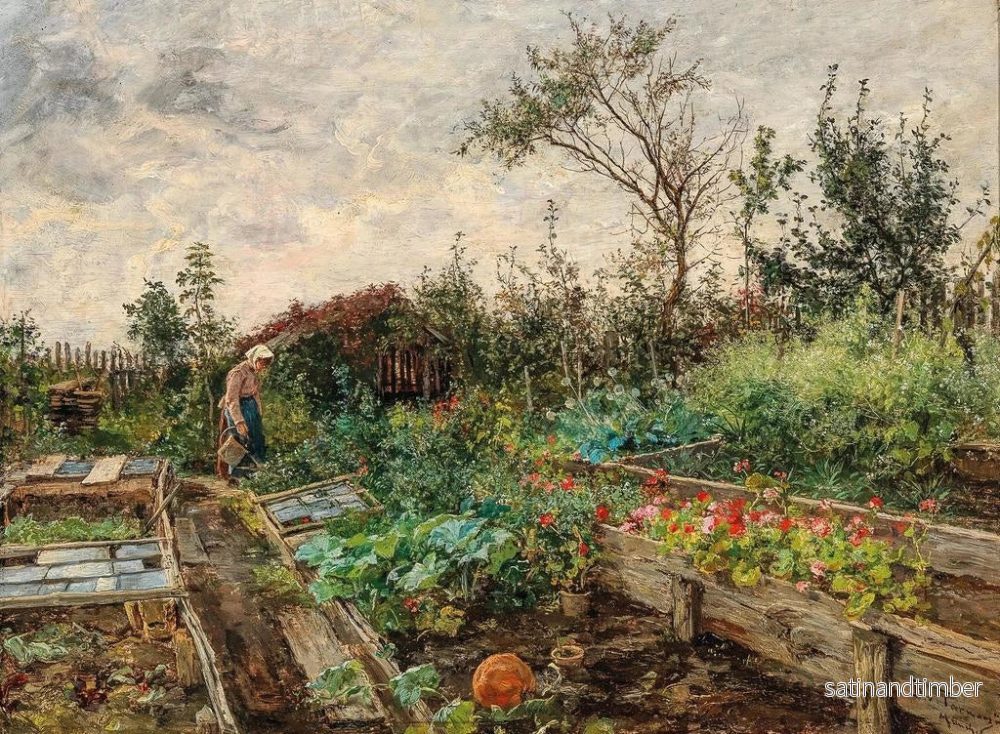 Reproduktion av målningen I trädgården på gården - Bertha von Tarnoczy - Bild 2
