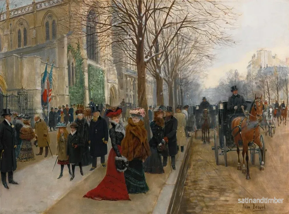 Reproduktion av målningen Efter mässan i helgedomen Sainte-Trinité, jul 1890 - Jean Béraud - Bild 2