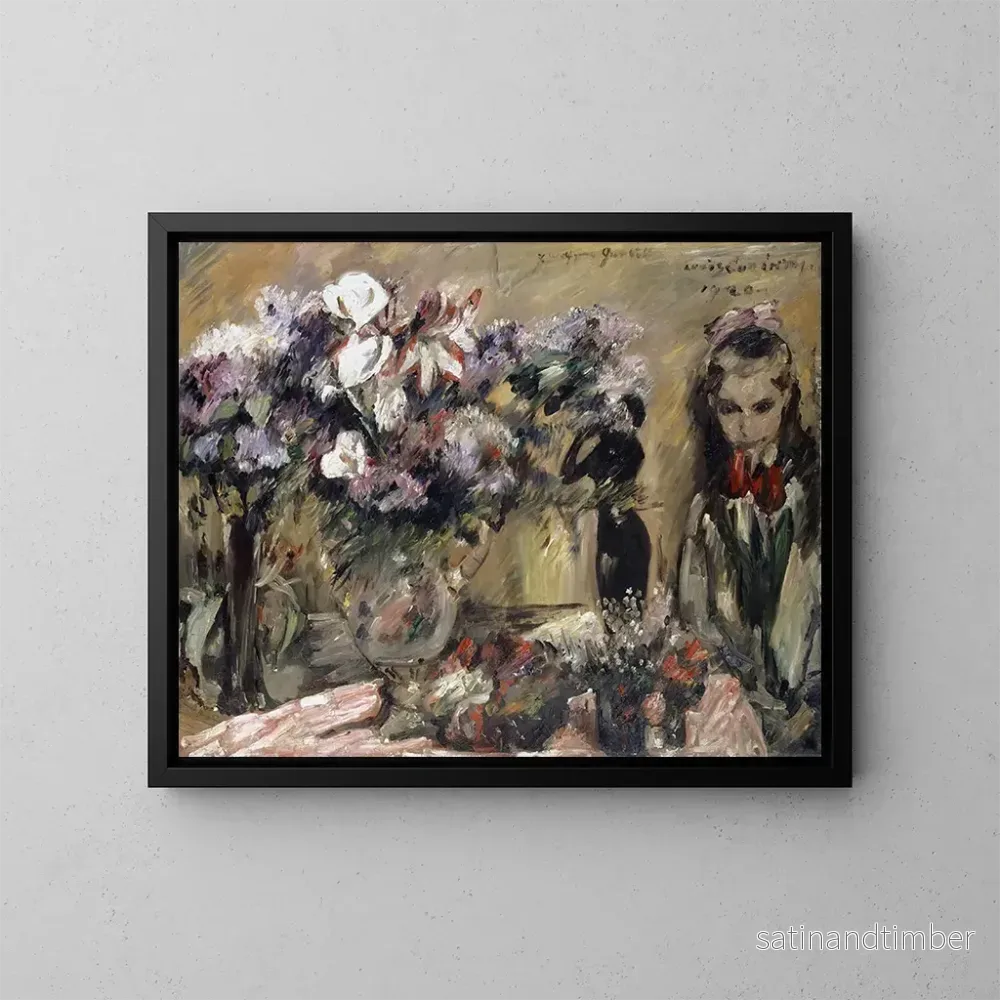 Reproduktion av målningen Blommor och flicka Wilhelmine - Lovis Corinth