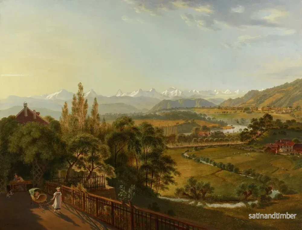 Reproduktion av målningen Vue de la Petite Terrasse sur les Alpes - Franz Niklaus König - Bild 2