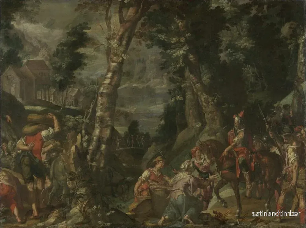Reproduktion av målningen av mötet mellan David och Abigail - Joachim Wtewael - Bild 2