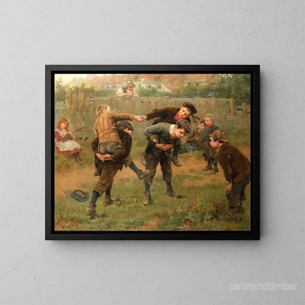 Reproduktion av målningen Le Tournoi - Ralph Hedley
