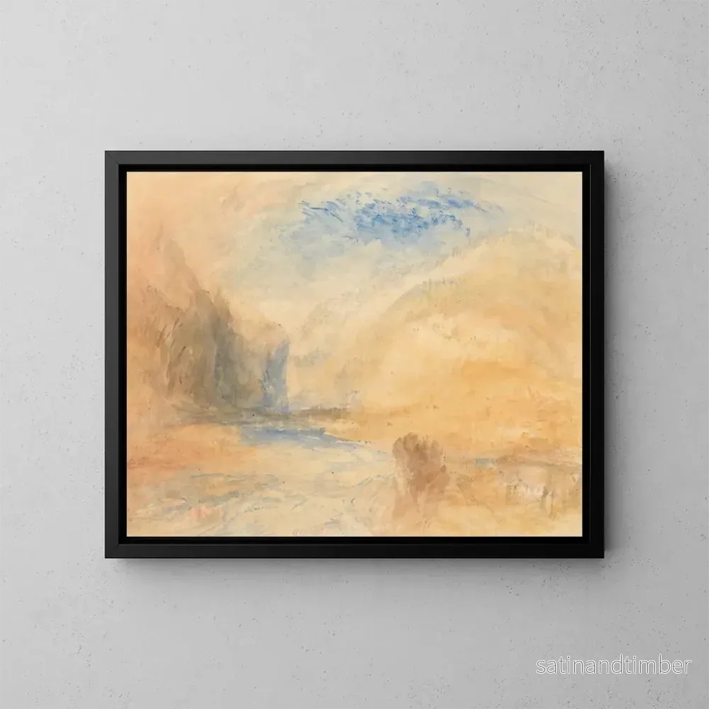 Reproduktion av målningen landskapsbild av berg med sjö - Joseph Mallord William Turner