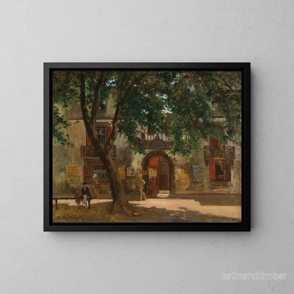 Reproduktion av målningen Eftermiddag i en fransk by - Gustave Henri Colin