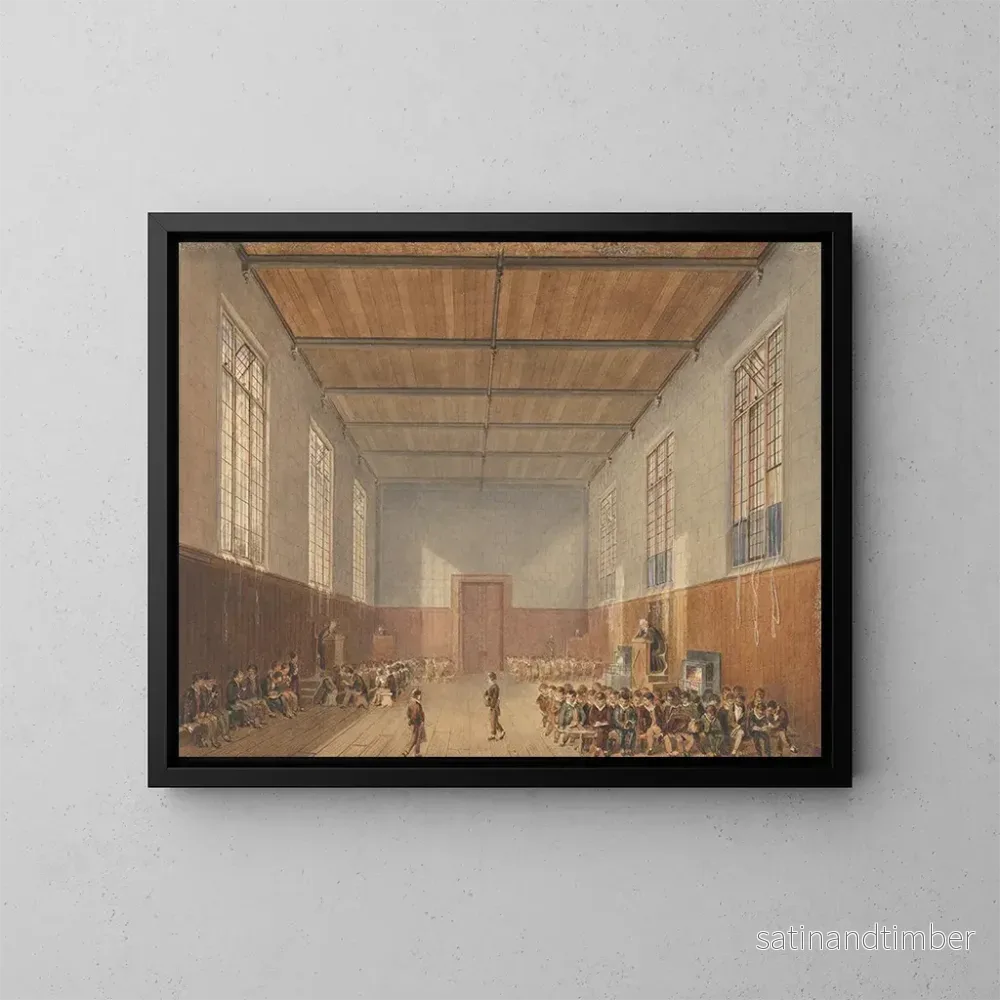 Reproduktion av målningen Le hall de l'école de rugby - John Gendall