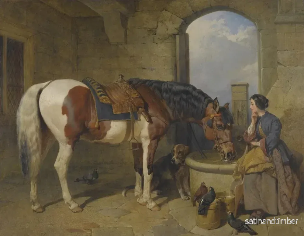 Reproduktion av målningen Le Lavoir - John Frederick Herring l'Ancien - Bild 2
