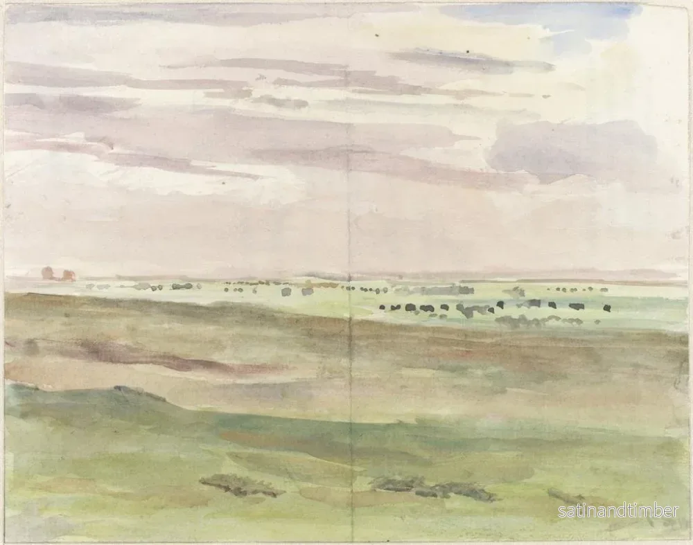 Reproduktion av målningen Landskapsbild av äng med boskapsdjur - Frans Smissaert - Bild 2