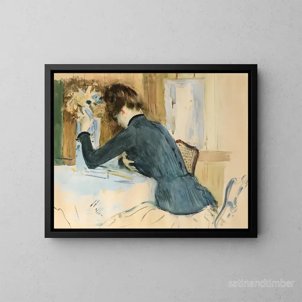 Reproduktion av målningen Portrait av en ung flickas profil - Paul César Helleu