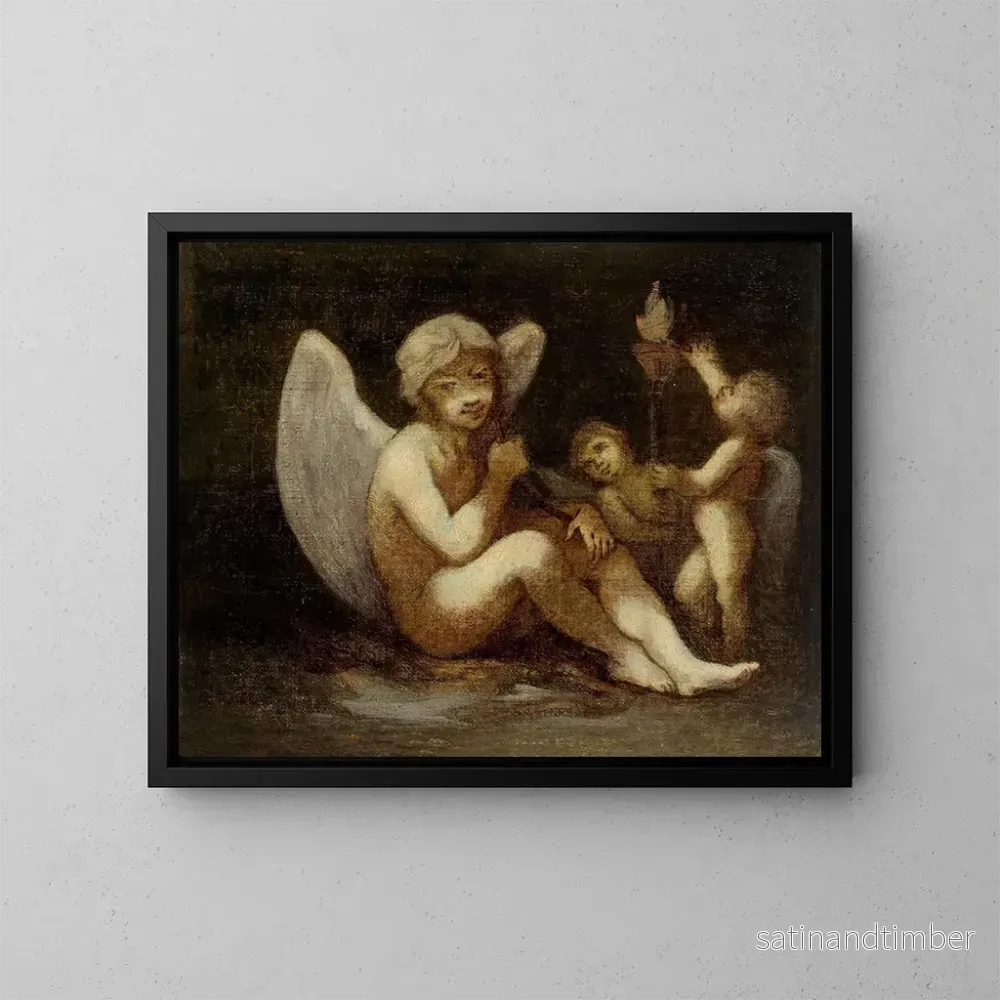 Reproduktion av målningen Les Préparatifs de la guerre ou Les Apports de l'Amour - Pierre-Paul Prud'hon