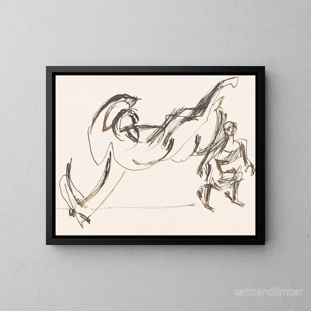 Reproduktion av målningen Cavalier devant un cheval renversé - Ernst Ludwig Kirchner
