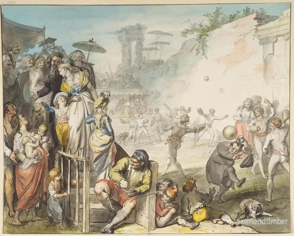 Reproduktion av målningen av bollspel i Rom - Johann Heinrich Ramberg - Bild 2