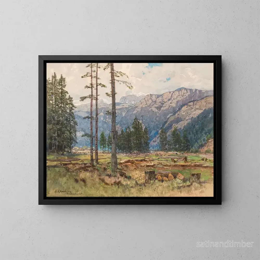 Reproduktion av målningen Vue du mont Hochschwab - Fritz Lach
