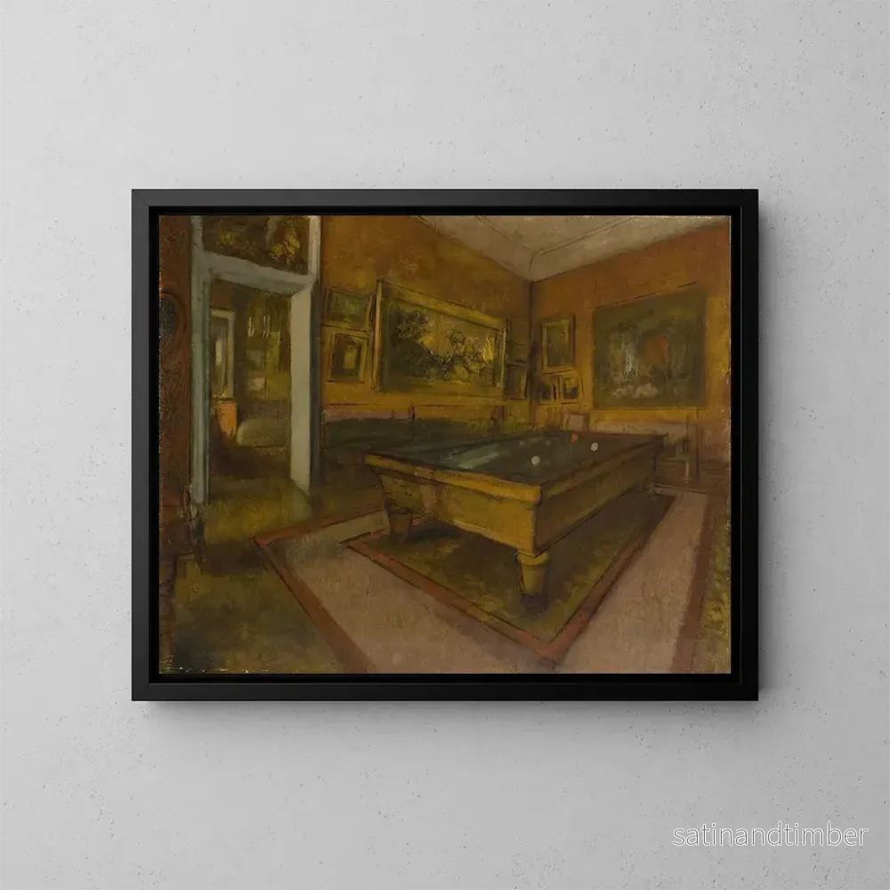 Reproduktion av målningen Salle de billard à MnilHubert - Edgar Degas