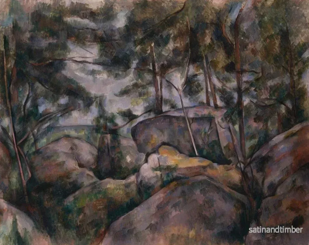 Reproduktion av målningen av klippor i skogen - Paul Cézanne - Bild 2