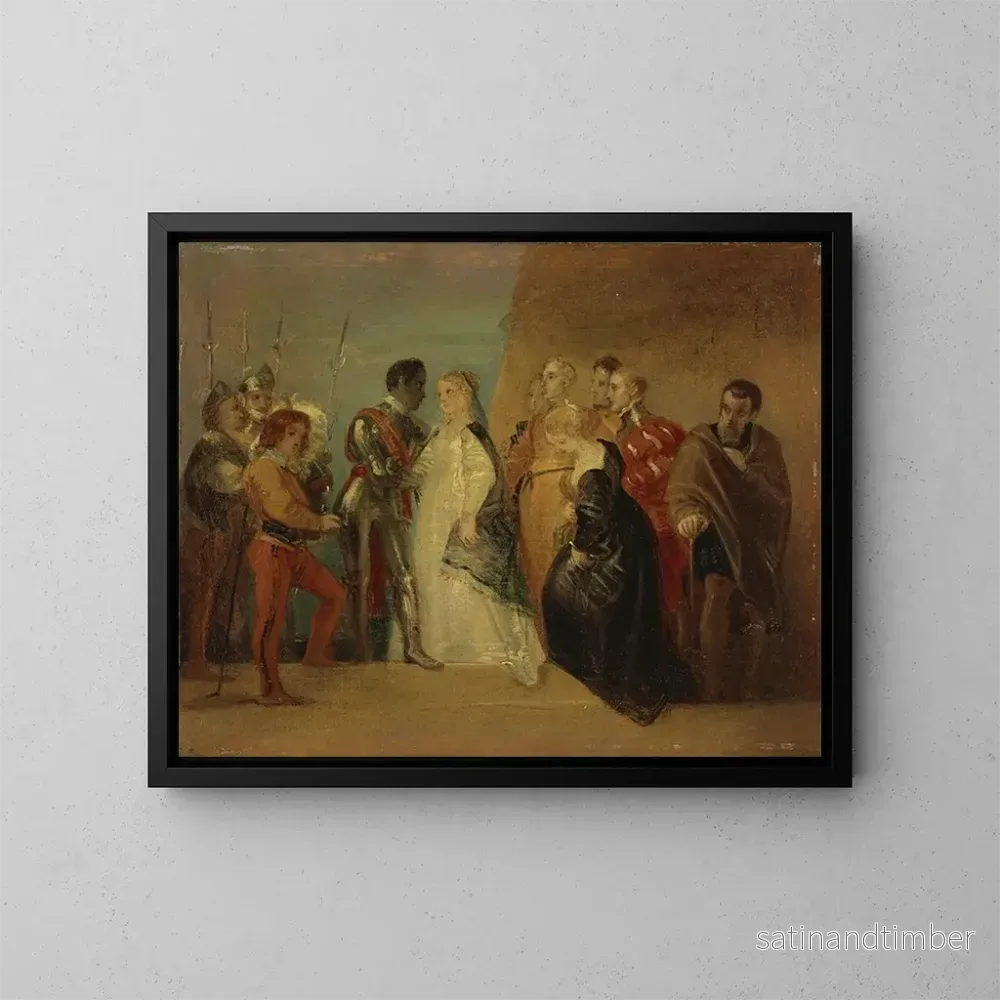 Reproduktion av målningen Le Retour d'Othello Acte II Scène II - Thomas Stothard