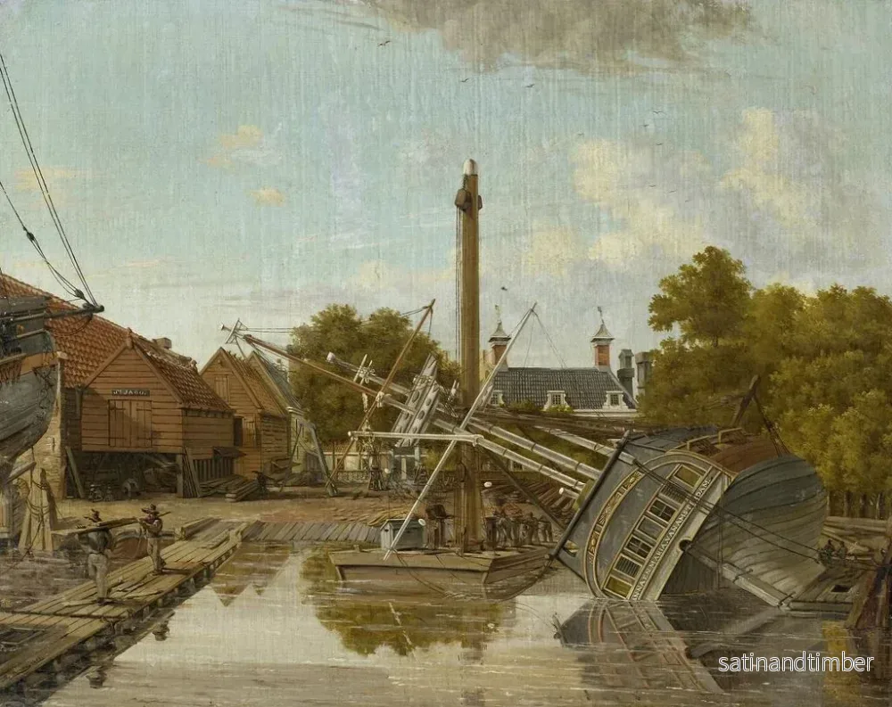 Reproduktion av målningen Le chantier naval de Saint-Jacques Bickers Eiland Amsterdam - Pieter Godfried Bertichen - Bild 2