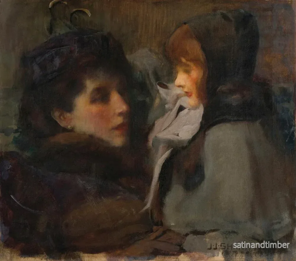 Reproduktion av målningen La femme et la fille de l'artiste - James Jebusa Shannon - Bild 2