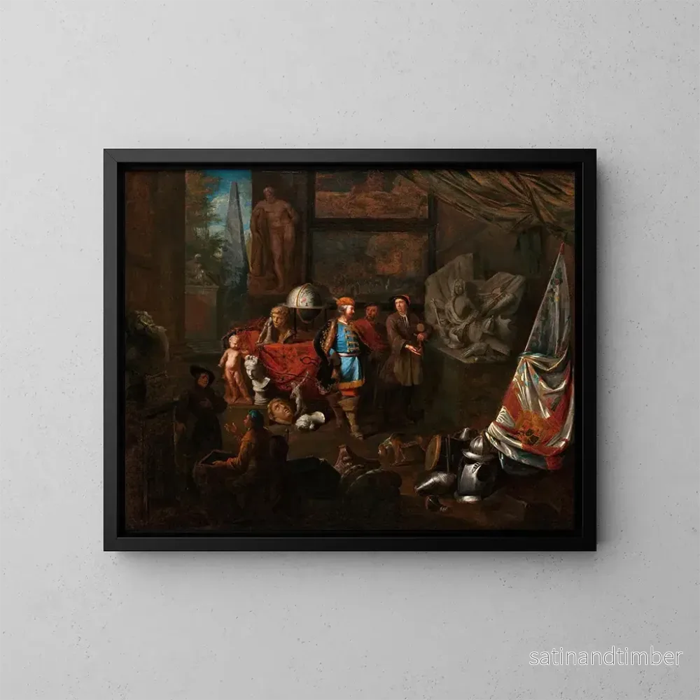 Reproduktion av målningen Atelier d'un sculpteur - Balthasar van den Bossche