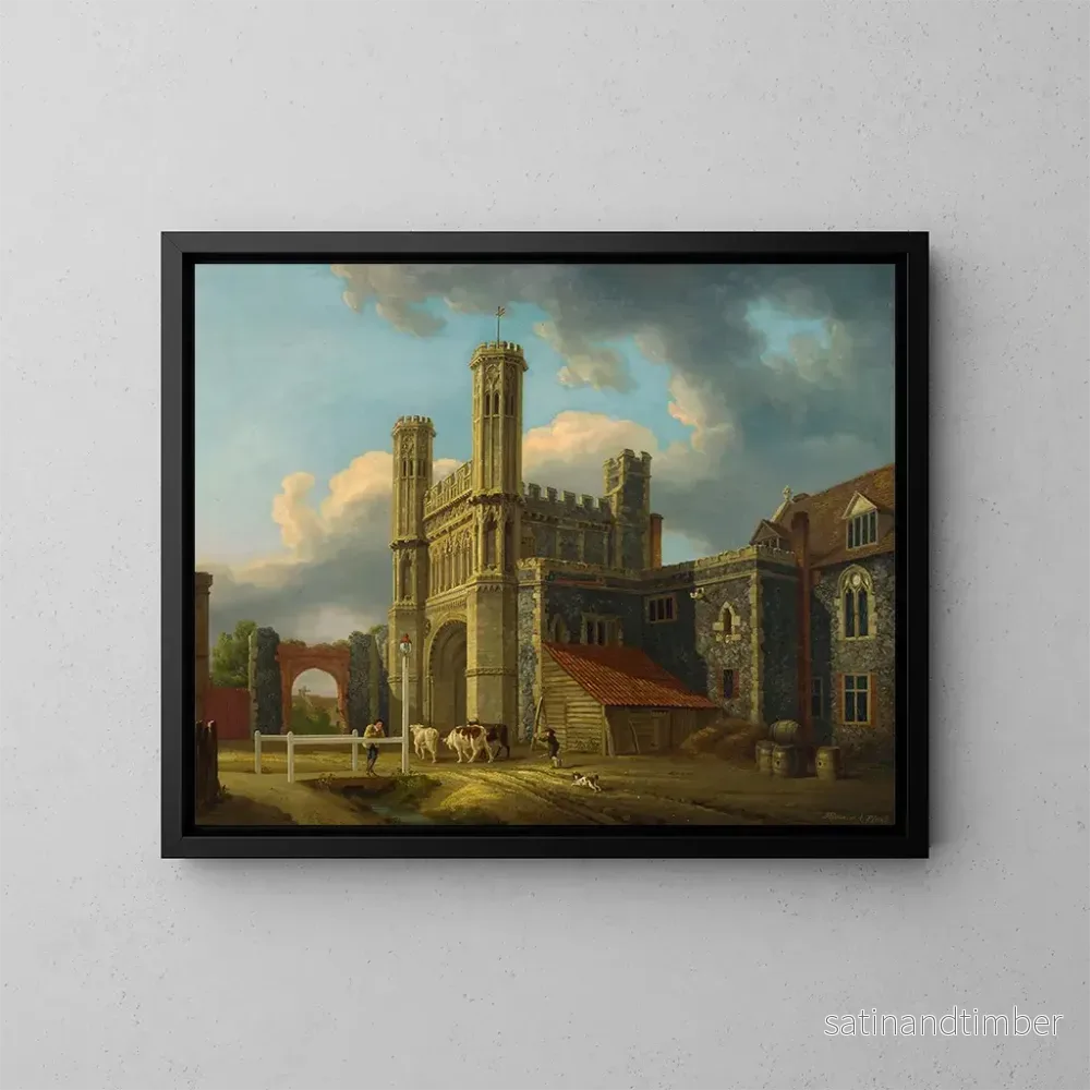 Reproduktion av målningen Porte Saint-Augustin de Canterbury - Michael Angelo Rooker