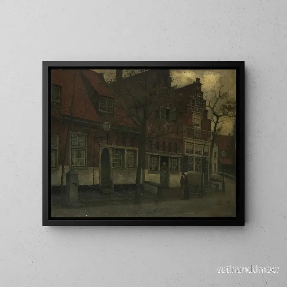 Reproduktion av målningen Hus på Breedstraat i Enkhuizen – Eduard Karsen Reproduktion av målningen Hus på Breedstraat i Enkhuizen – Eduard Karsen