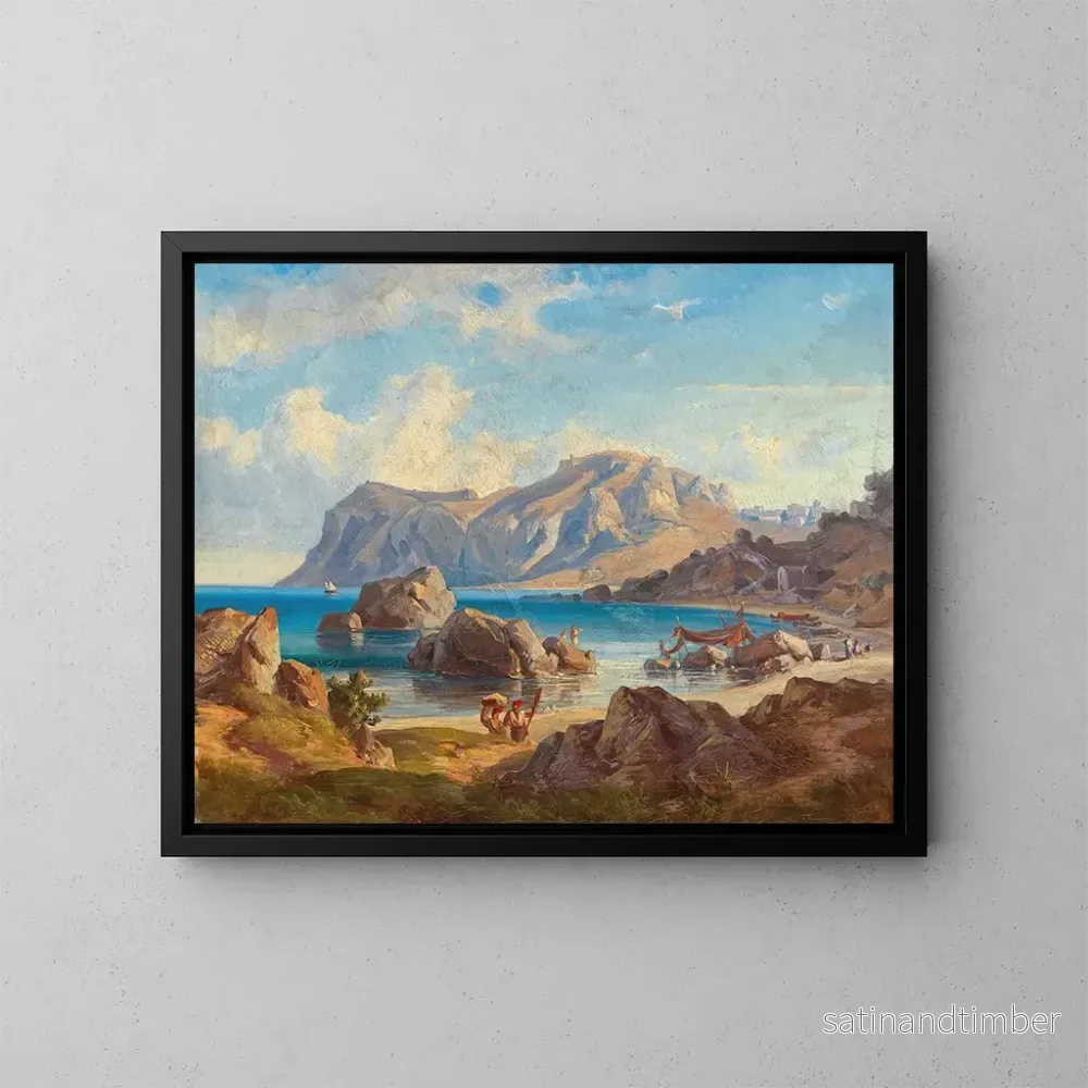 Reproduktion av målningen av Golfe de Nauplie - Friedrich Preller den yngre