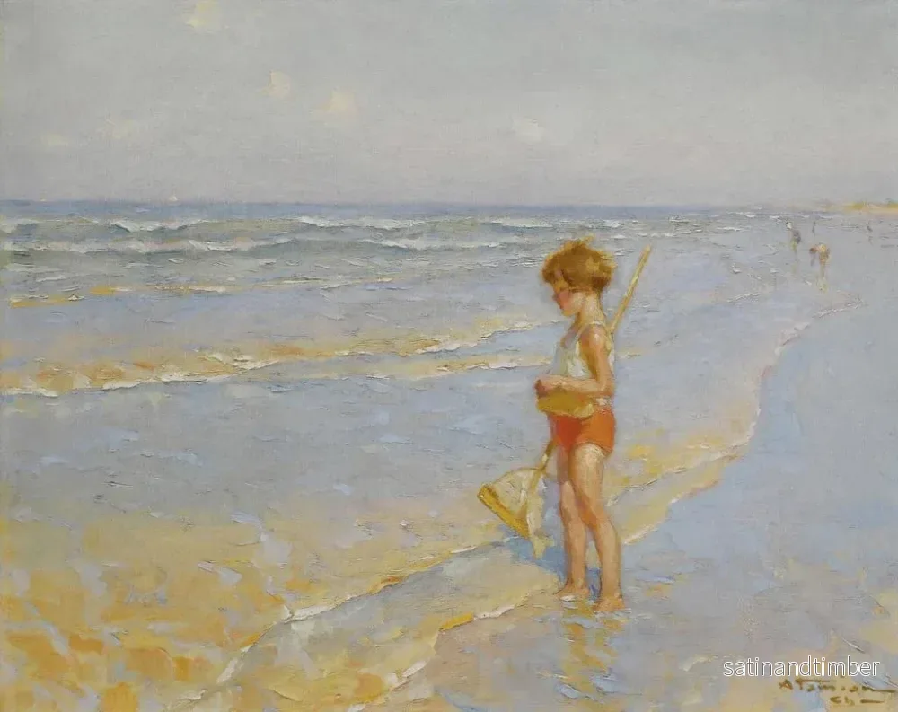 Reproduktion av målningen Jouer sur la plage (Conflit de cas) - Charles Atamian - Bild 2