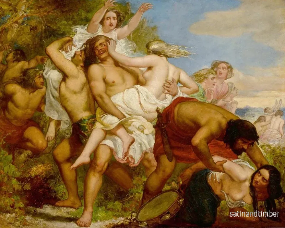 Reproduktion av målningen La tribu de Benjamin enlevant les filles de Shiloh dans les vignes - Sir John Everett Millais - Bild 2