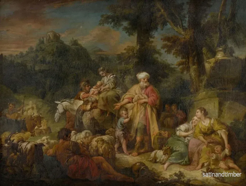 Reproduktion av målningen Jacob och hans familj på väg till Egypten - François Boucher skola - Bild 2