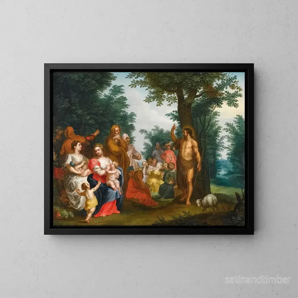Reproduktion av målningen Saint Jean-Baptiste predikar - Jacob Andries Beschey