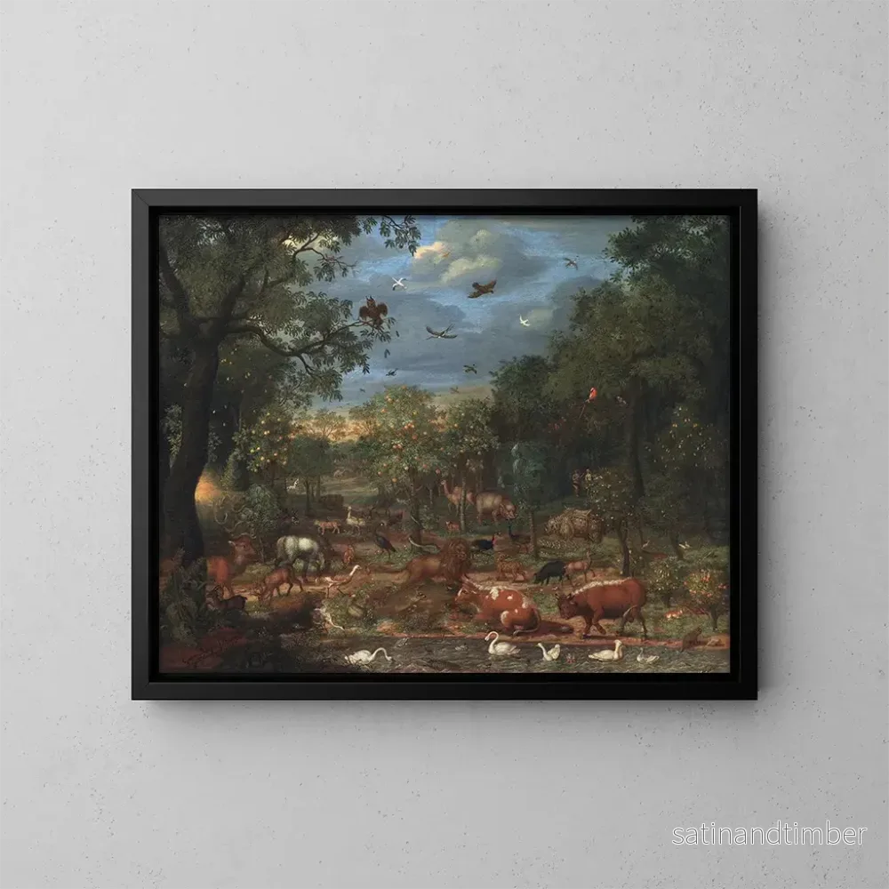 Reproduktion av målningen Himlen före syndafallet - Franz Rösel von Rosenhof