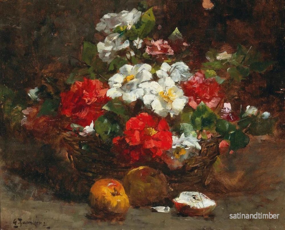 Reproduktion av målningen En korg full av blommor - Georges Jeannin - Bild 2