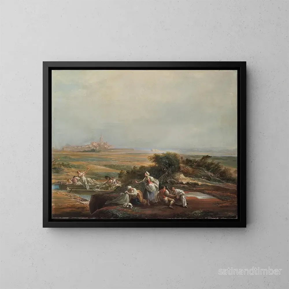 Reproduktion av målningen Vue du fragment de Fuenterrabia - Luis Paret y Alcázar