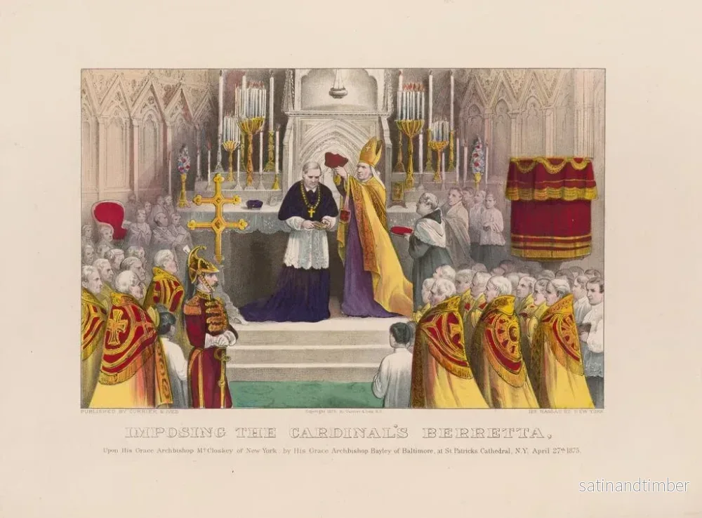 Reproduktion av målningen Imposition de la barrette des cardinaux à Son Éminence l'archevêque McCloskey de New York - Currier & Ives - Bild 2