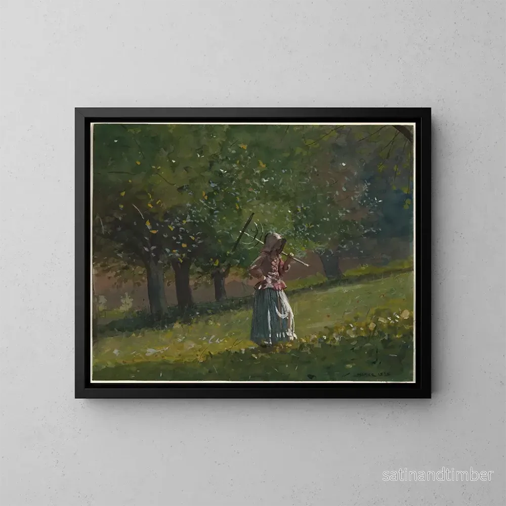 Reproduktion av målningen Flicka med en högaffel - Winslow Homer