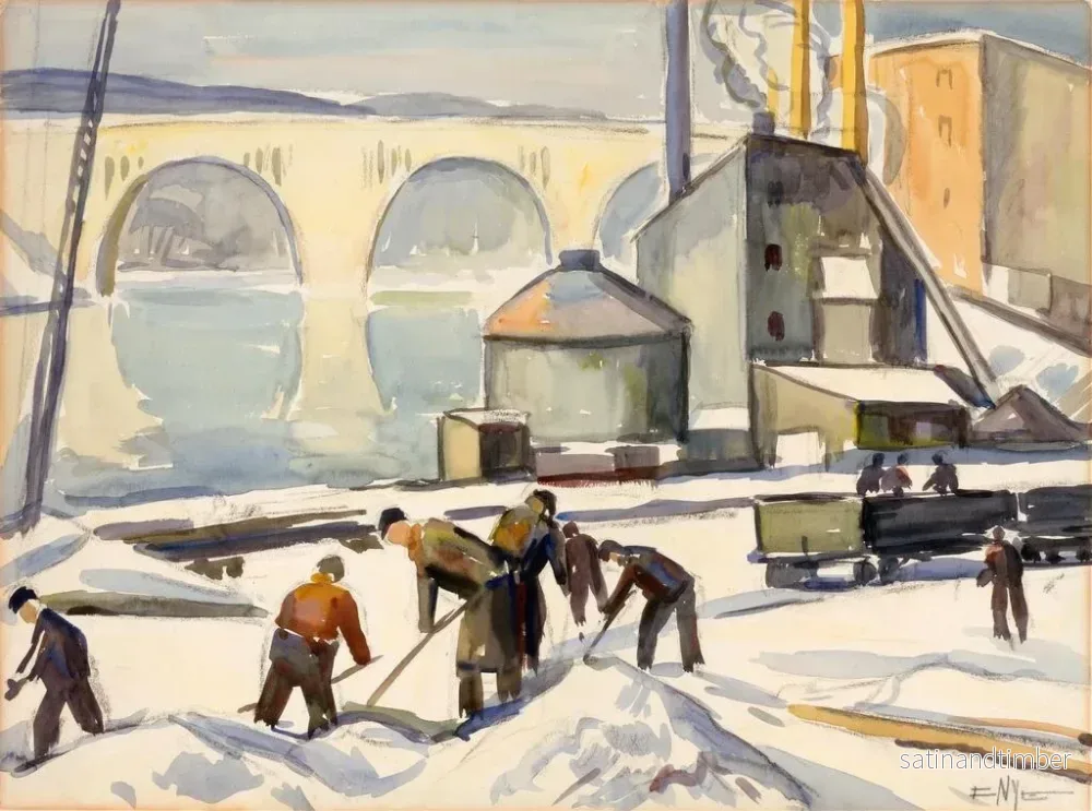 Reproduktion av målningen av CWA-arbetare vid Key Bridge - Edgar Nye - Bild 2