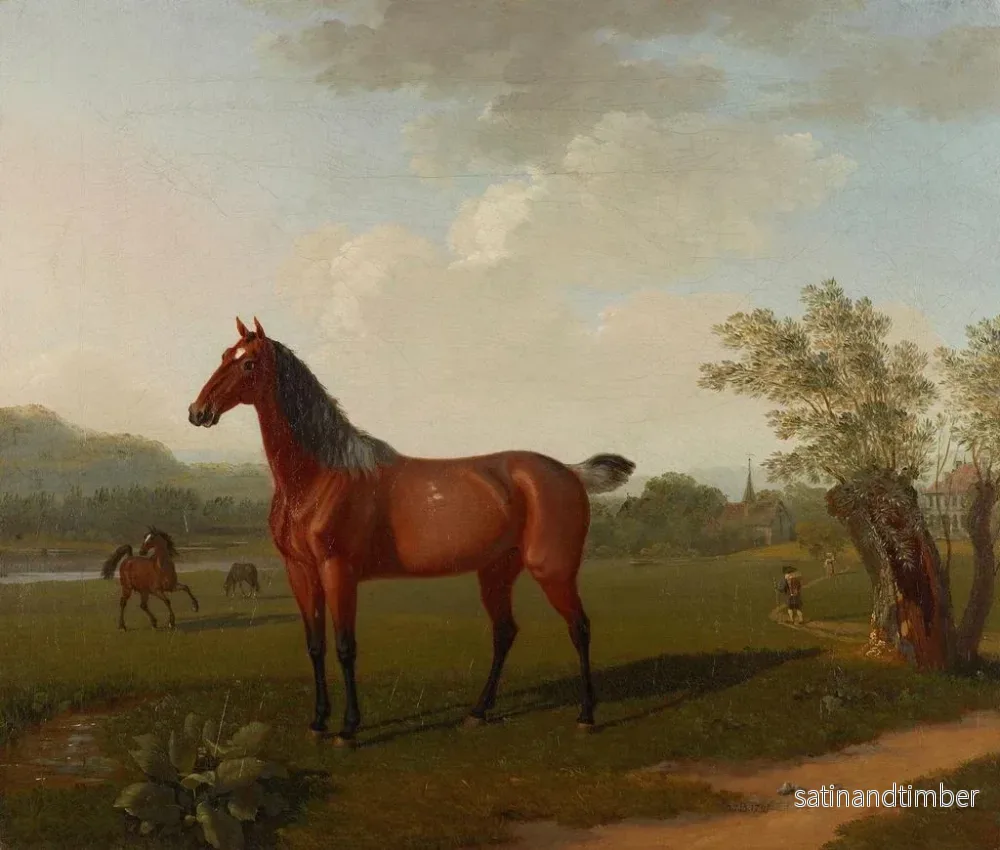 Reproduktion av målningen Hästar i landskapet - Johann Jakob Biedermann - Bild 2