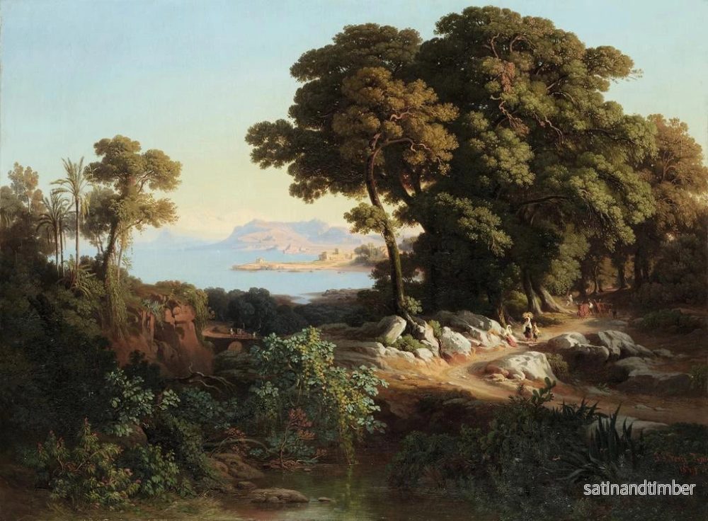Reproduktion av målningen av omgivningarna runt Monreale, Sicilien - Johann Jakob Frey - Bild 2